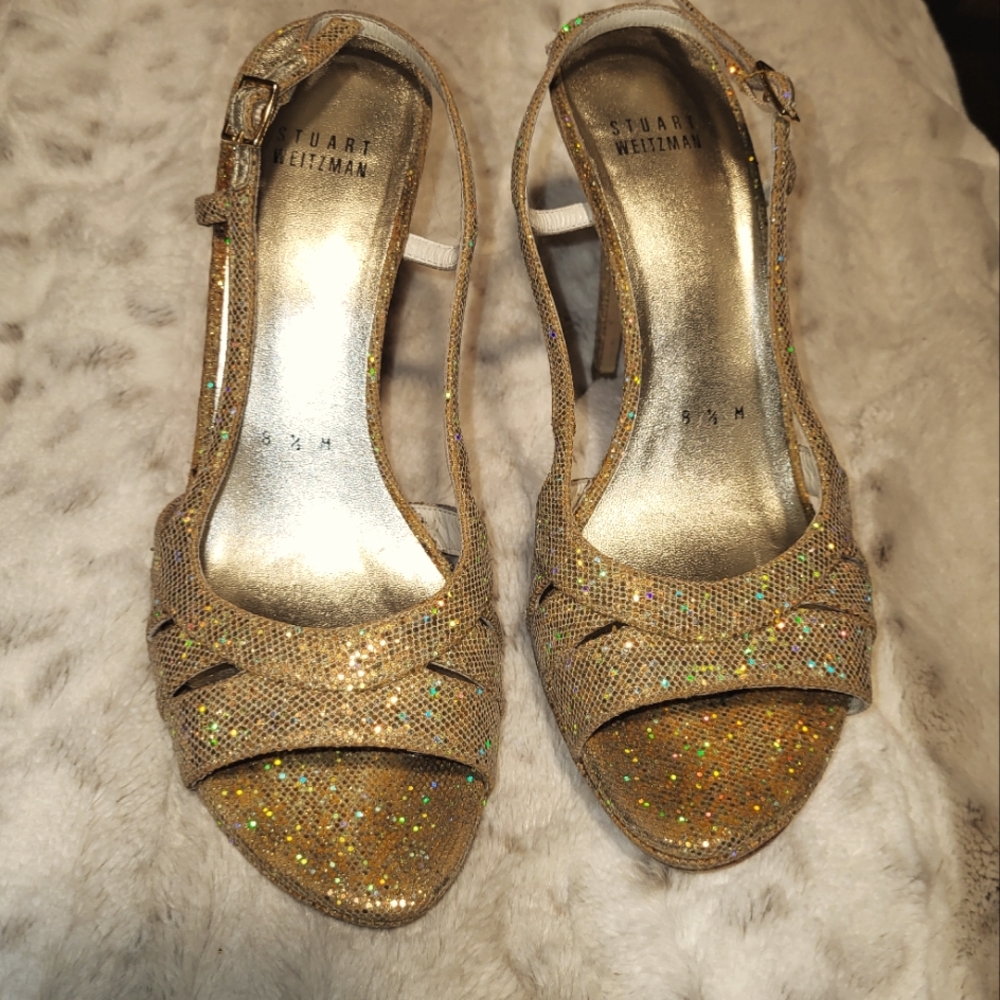 Stuart Weitzman Gold Stilleto